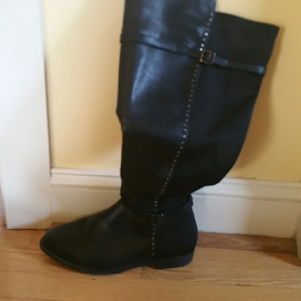 Leather over the knee boots